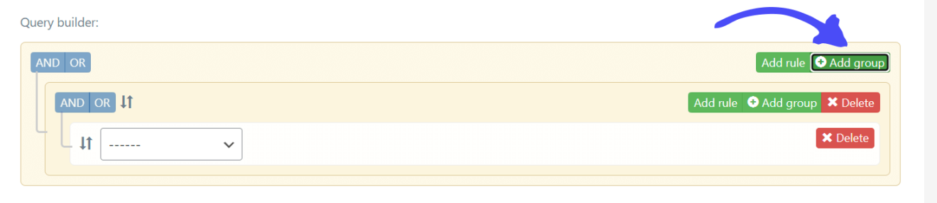 Click on the Add Group button to start a group rule