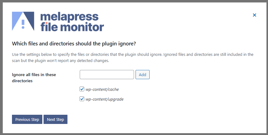 A screenshot of ignore all files in these directories textbox. Choose which files and directories should the plugin ignore?