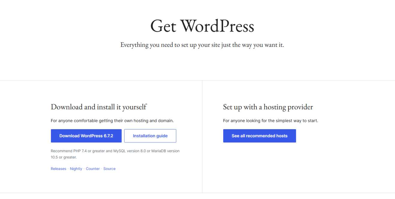 Downlaod WordPress core files from thye wordpress.org website