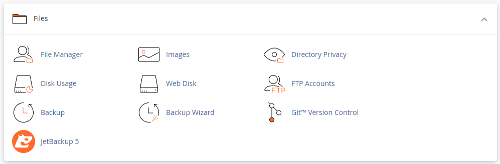 Screenshot of cPanel backup restore wizard