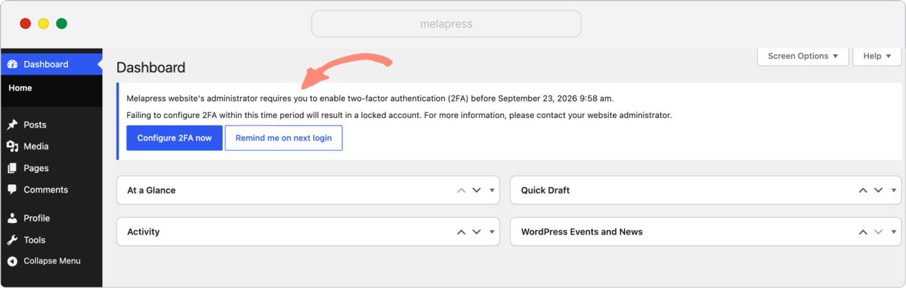 wp 2fa custom 2fa prompt example