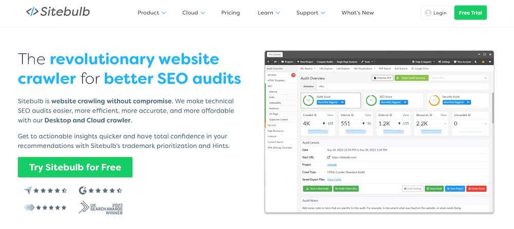 Sitebulb banner