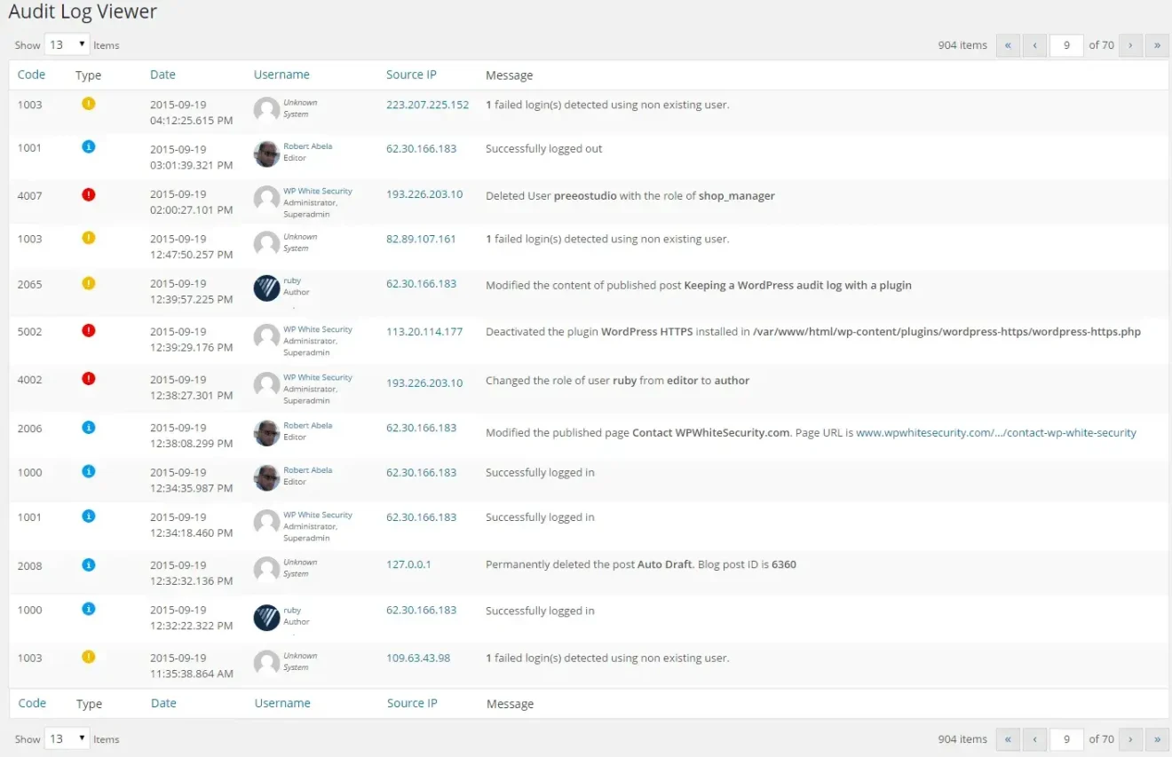 what is wp activity log?