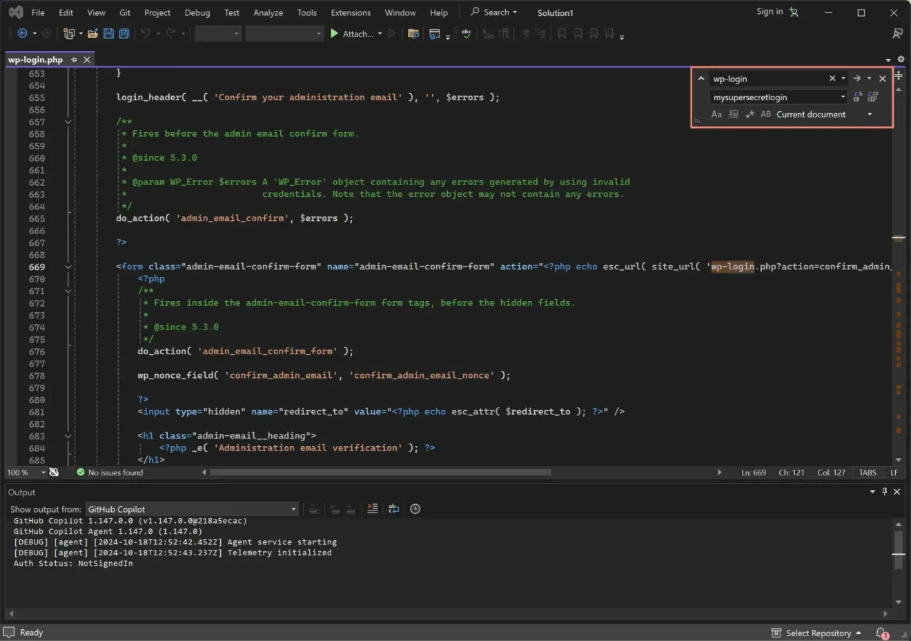 Edit the wp-login using an IDE to manually change the login URL