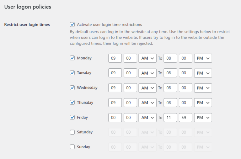 Restricting the times when users log in to WordPress | Melapress