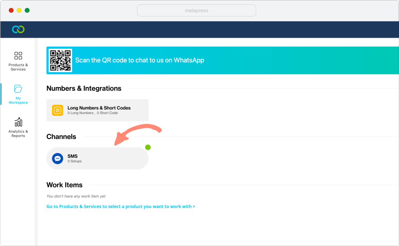 sms option in clickatell channels