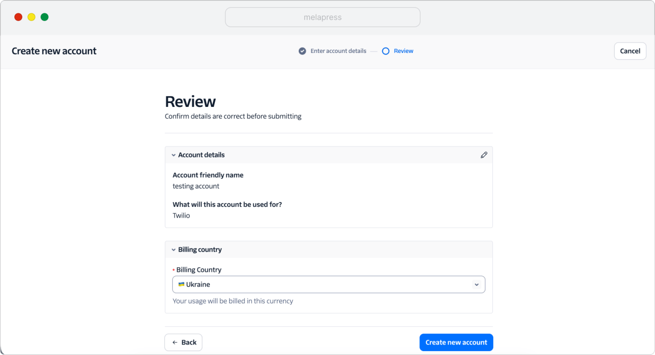 twilio account customization example