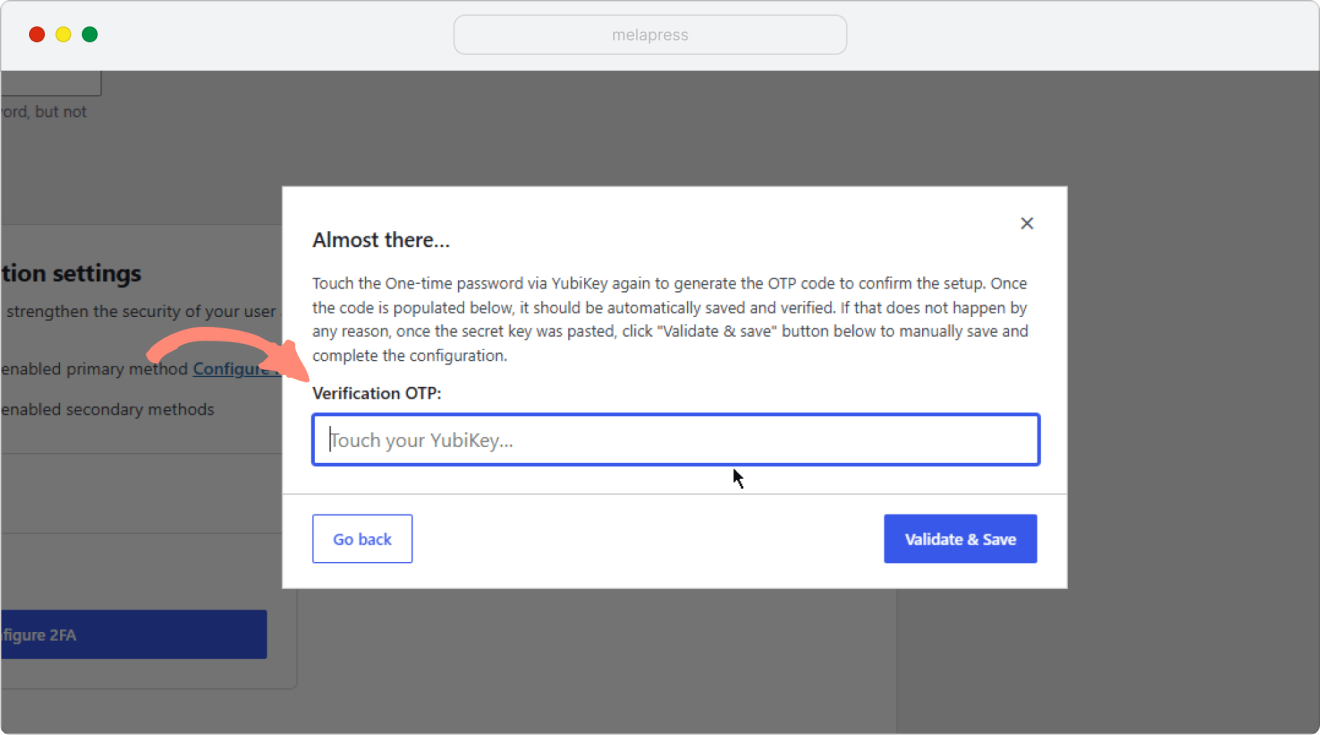 confirm YubiKey one more time