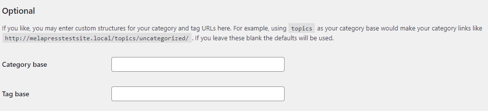 WordPress Category Tag permalinks