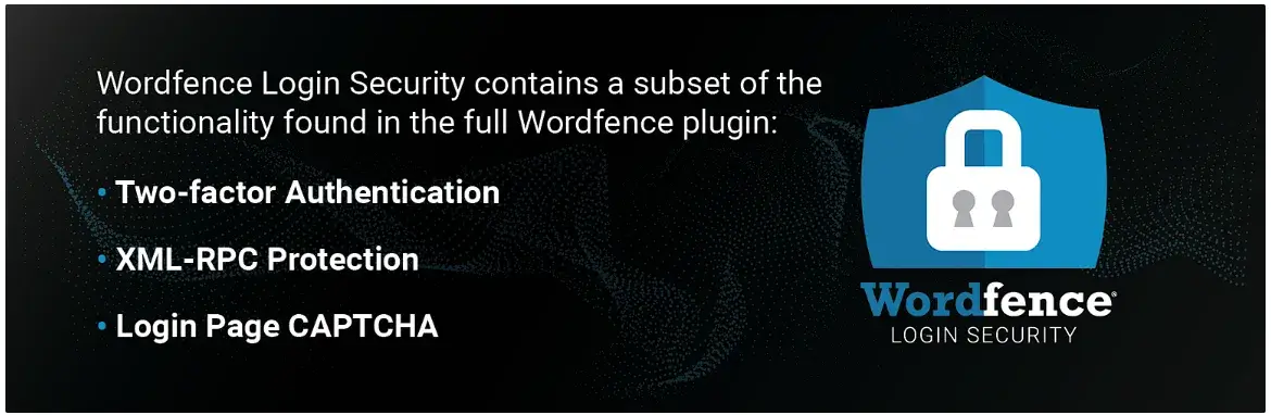 Wordfence Login Security banner showcasing plugin capabilities
