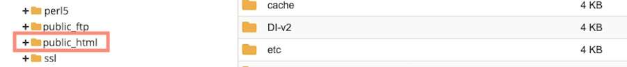 Locate the public_html folder in the File Manager. 