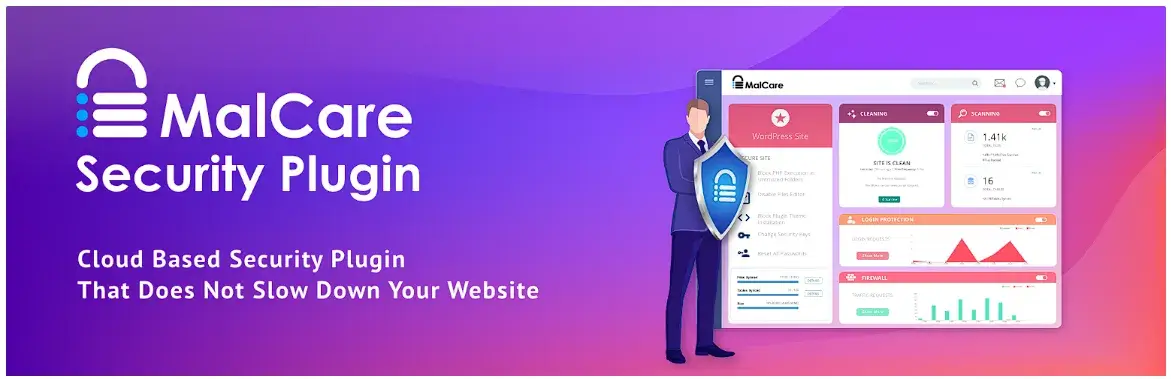 Malcare banner with plugin screenshot