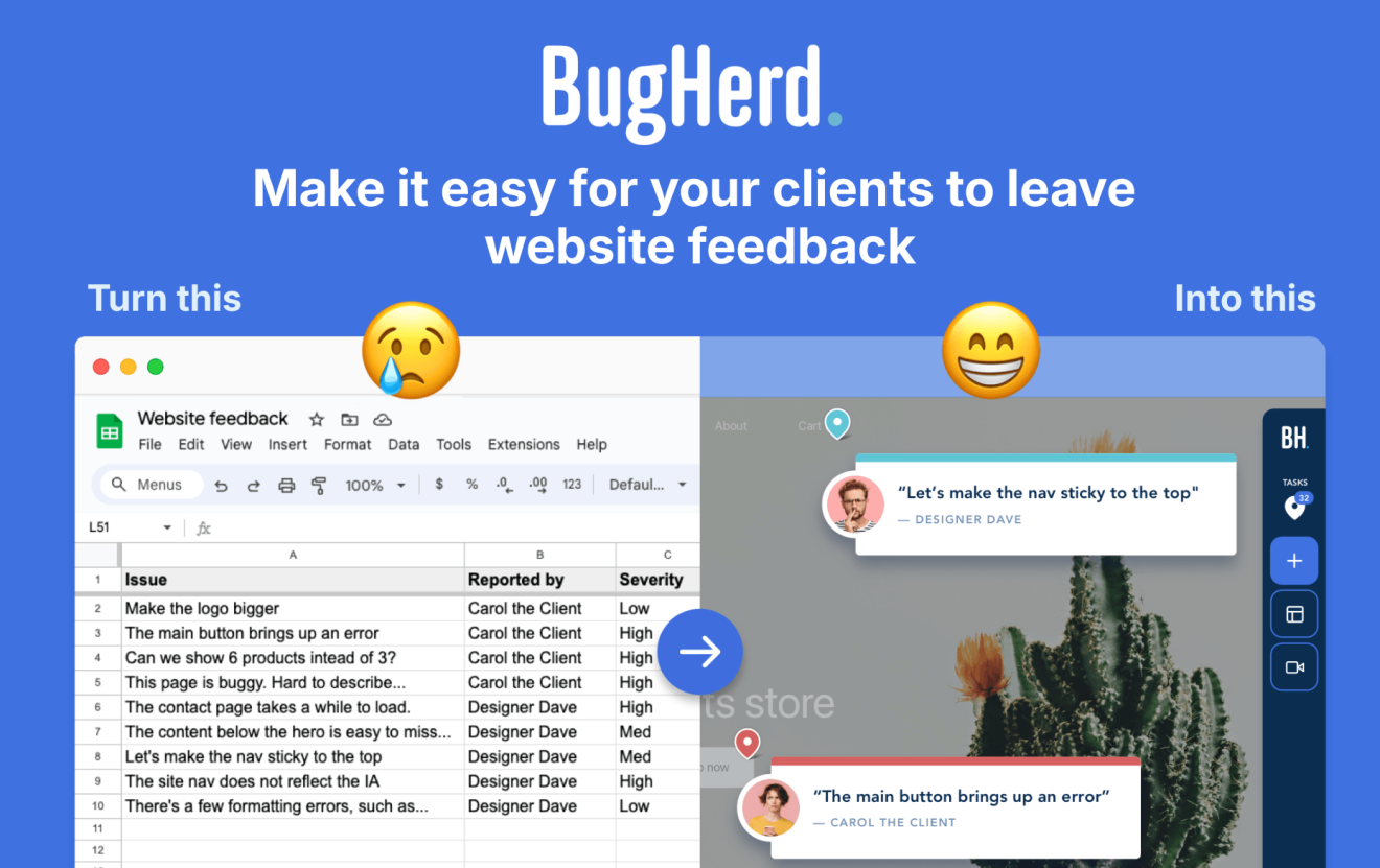 BugHerd website feedback tool
