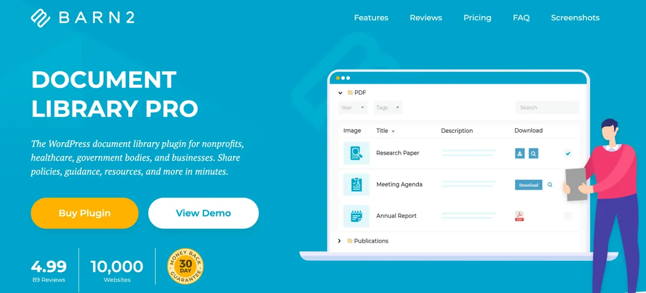 barn2 document library pro plugin homepage