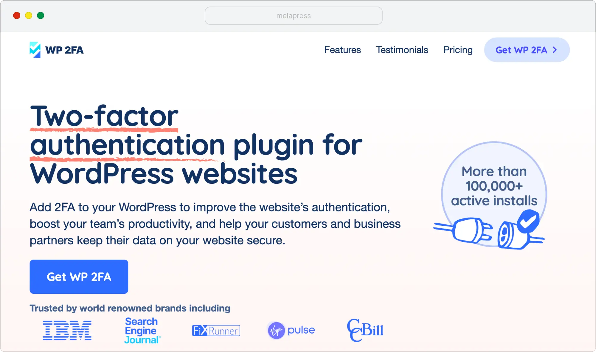 WP 2FA plugin banner