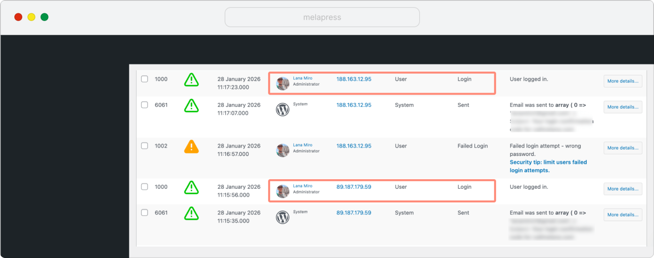 simultaneous login in the same user account