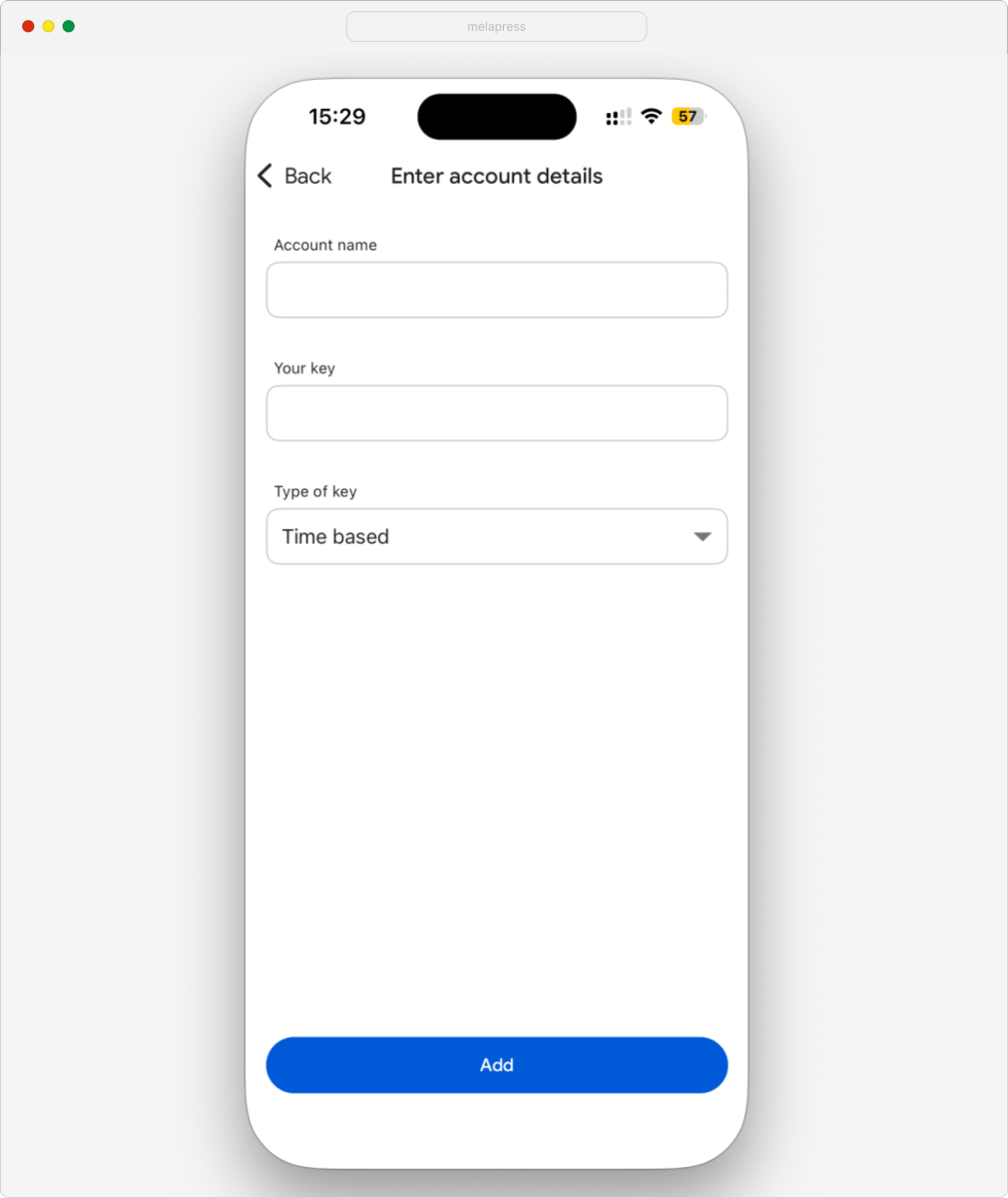 Google Authenticator enter account details manually