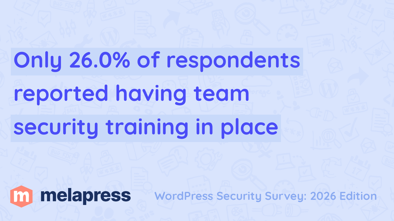 image stating that only 26.0% of respondents reported having team security training in place